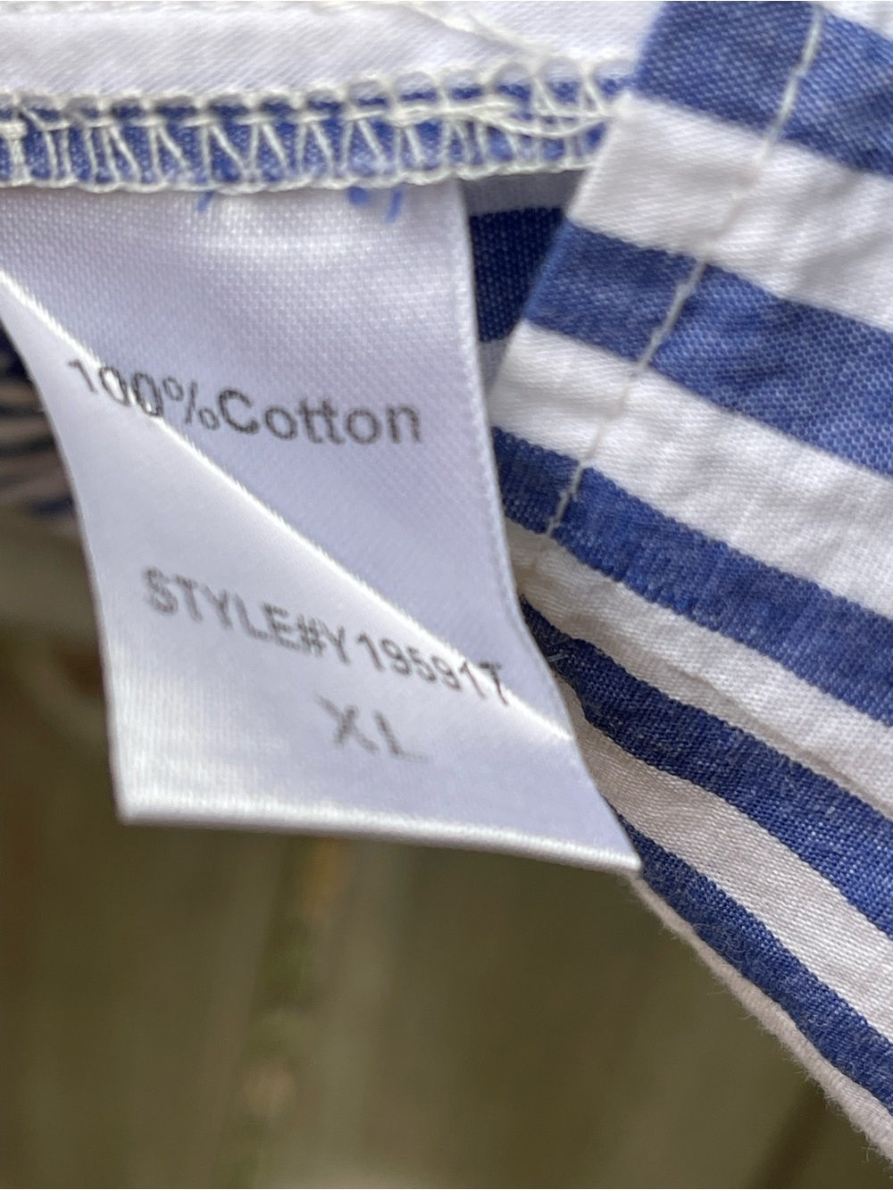 Pomander Place Navy and White Striped Tiered Long Sleeve Dress - Picture 7 of 11